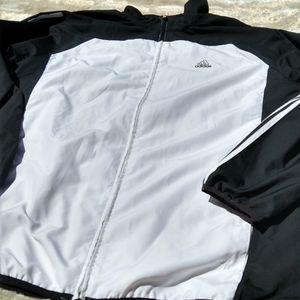 Men's Adidas Jacket Black & White Stripe
